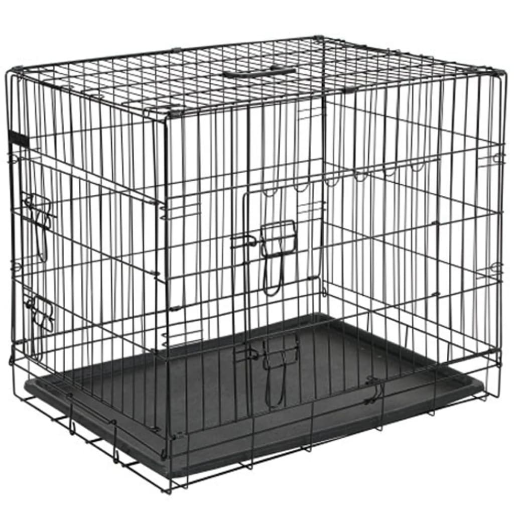 @Pet Transportkasse Til Hund 92,5X57,5X64 Cm Metal Sort 15003